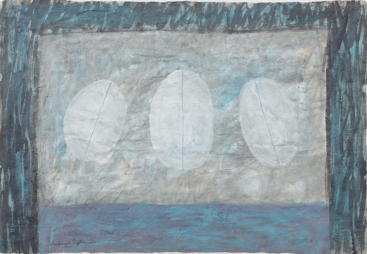 WALDEMAR SJÖLANDER. Untitled. Gouache, signed and dated 1968.