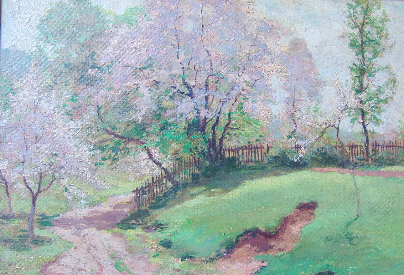 UNBEKANNTER KÜNSTLER. ”Cherry Blossom in Spring” i mitten av 1900-talet.