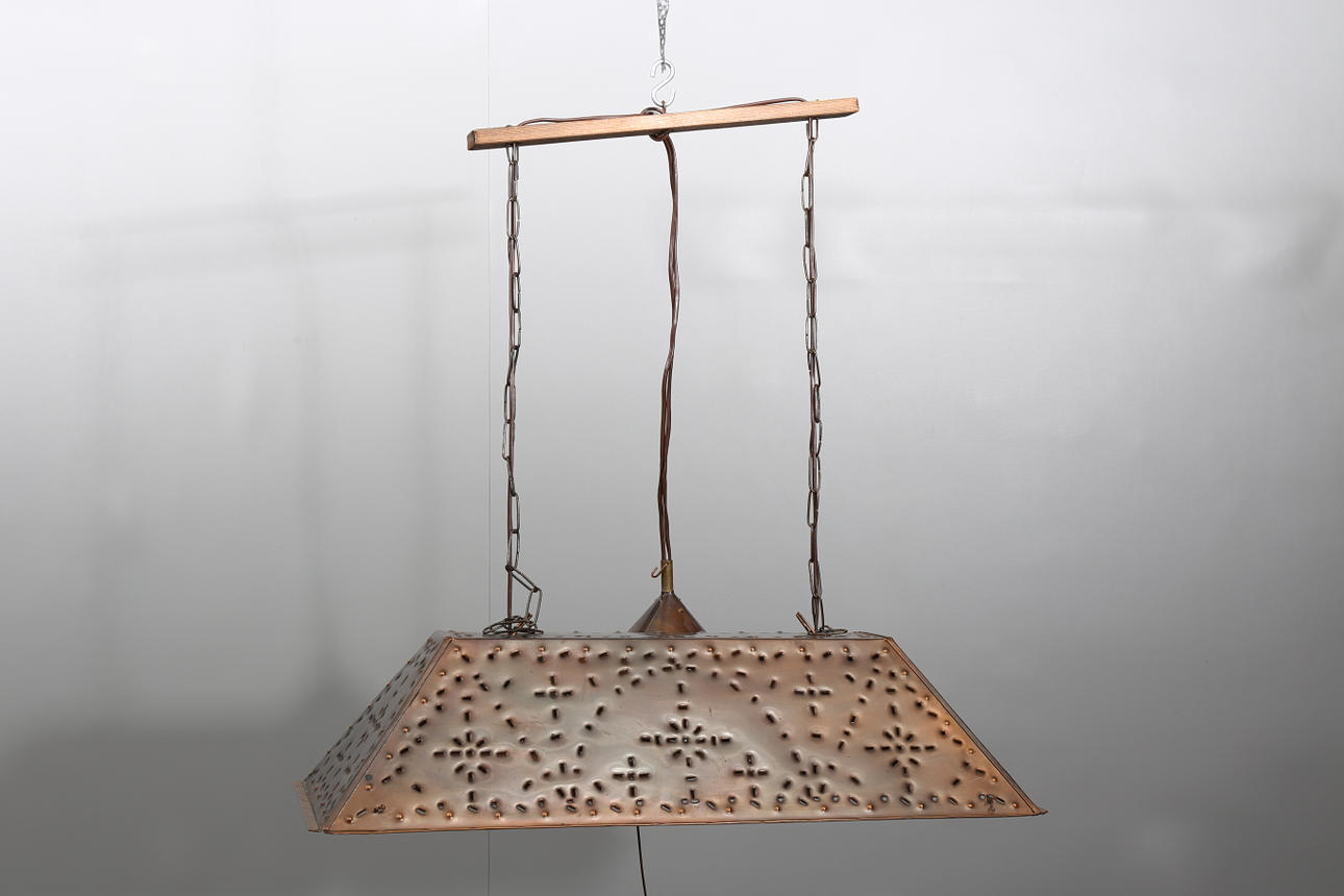 TAKLAMPA, koppar, signerad Olle Malm, 1960-70-tal.