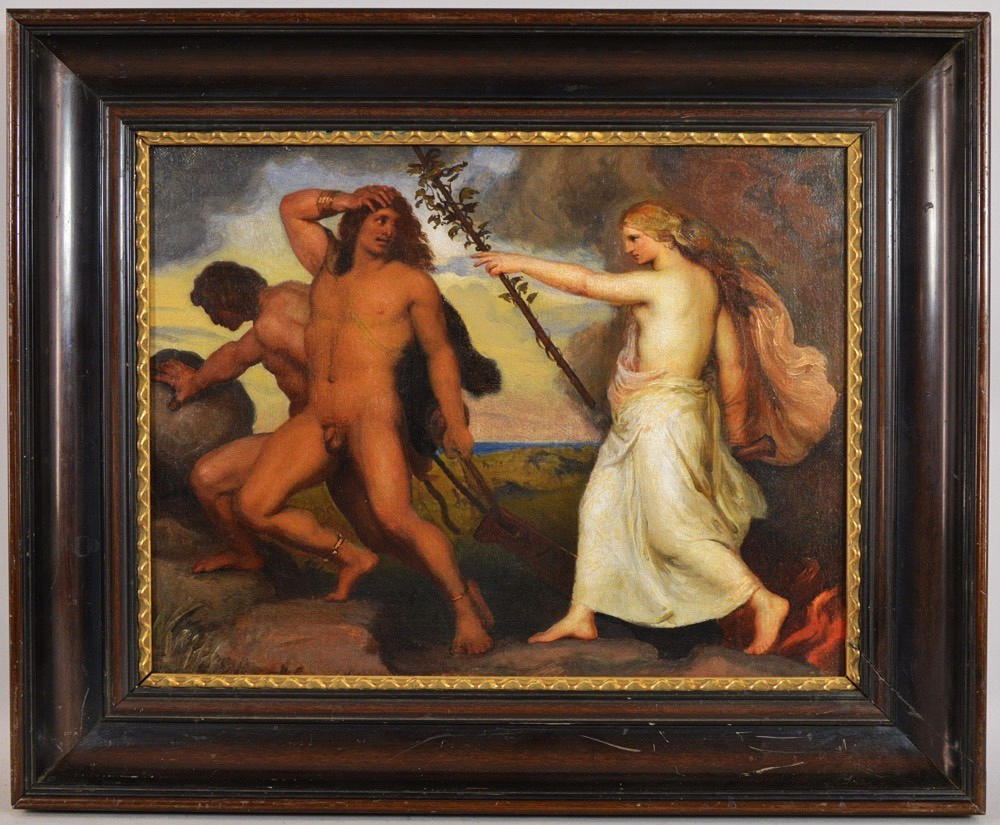 MALERI, gudinde Gefion, 1800-tallet.