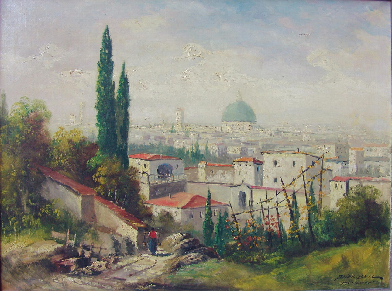 ANDREAS BETZ. Utsikt över Florens. 50-talet.