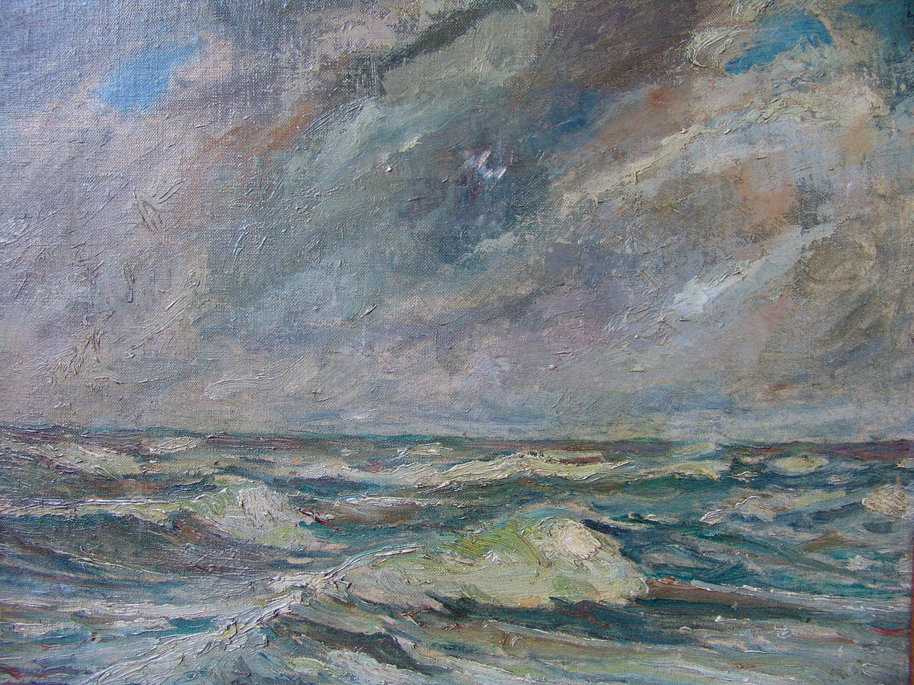 UNBEKANNTER KÜNSTLER. havslandskap. Tysk målare, tidigt 1900-tal.
