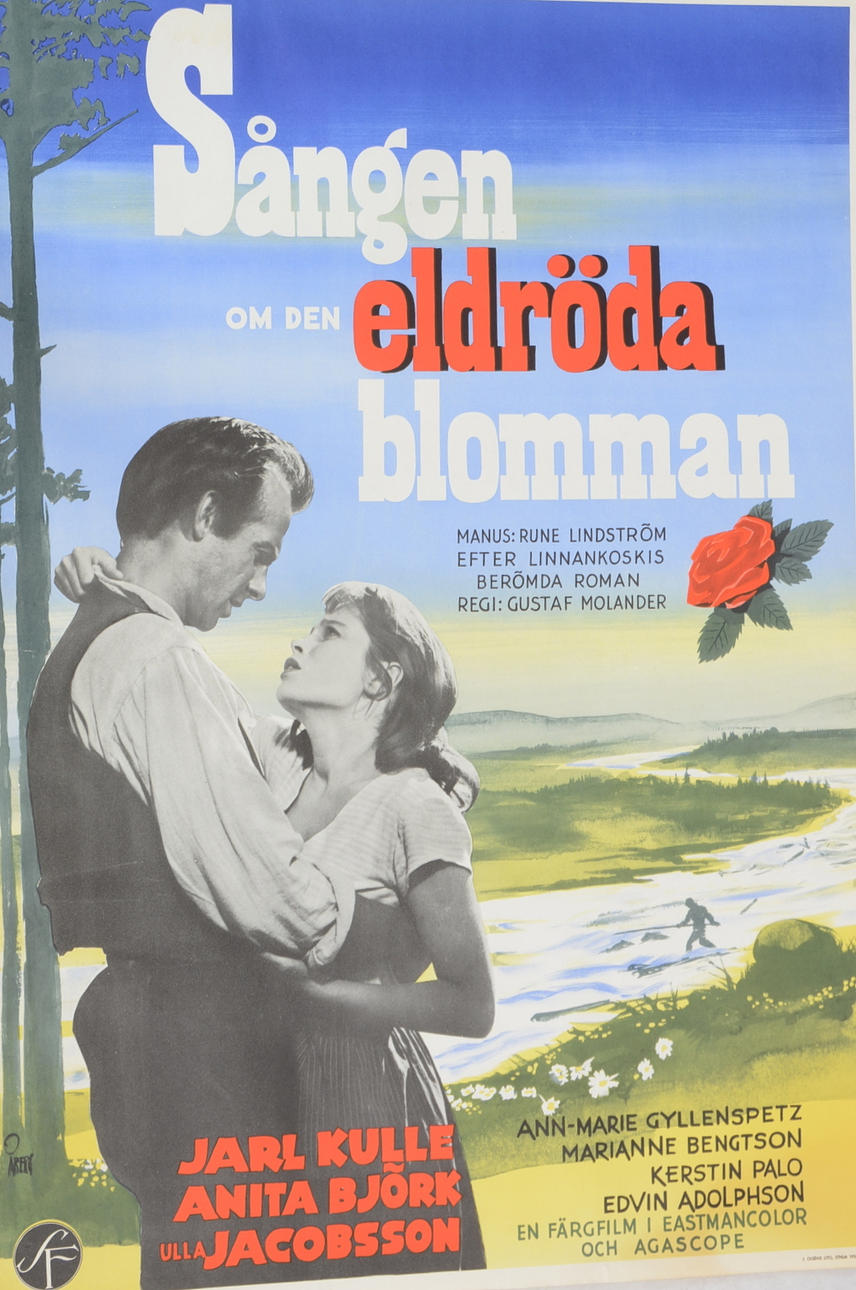 FILMAFFISCH, Sången om den eldröda blomman. 1956.