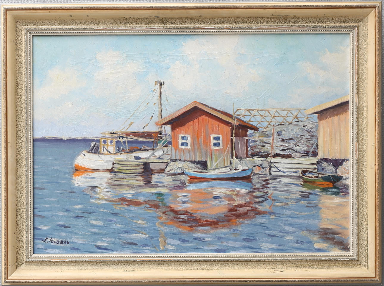 ALGOT NILSSON. kustmotiv, olja på duk, signerad.