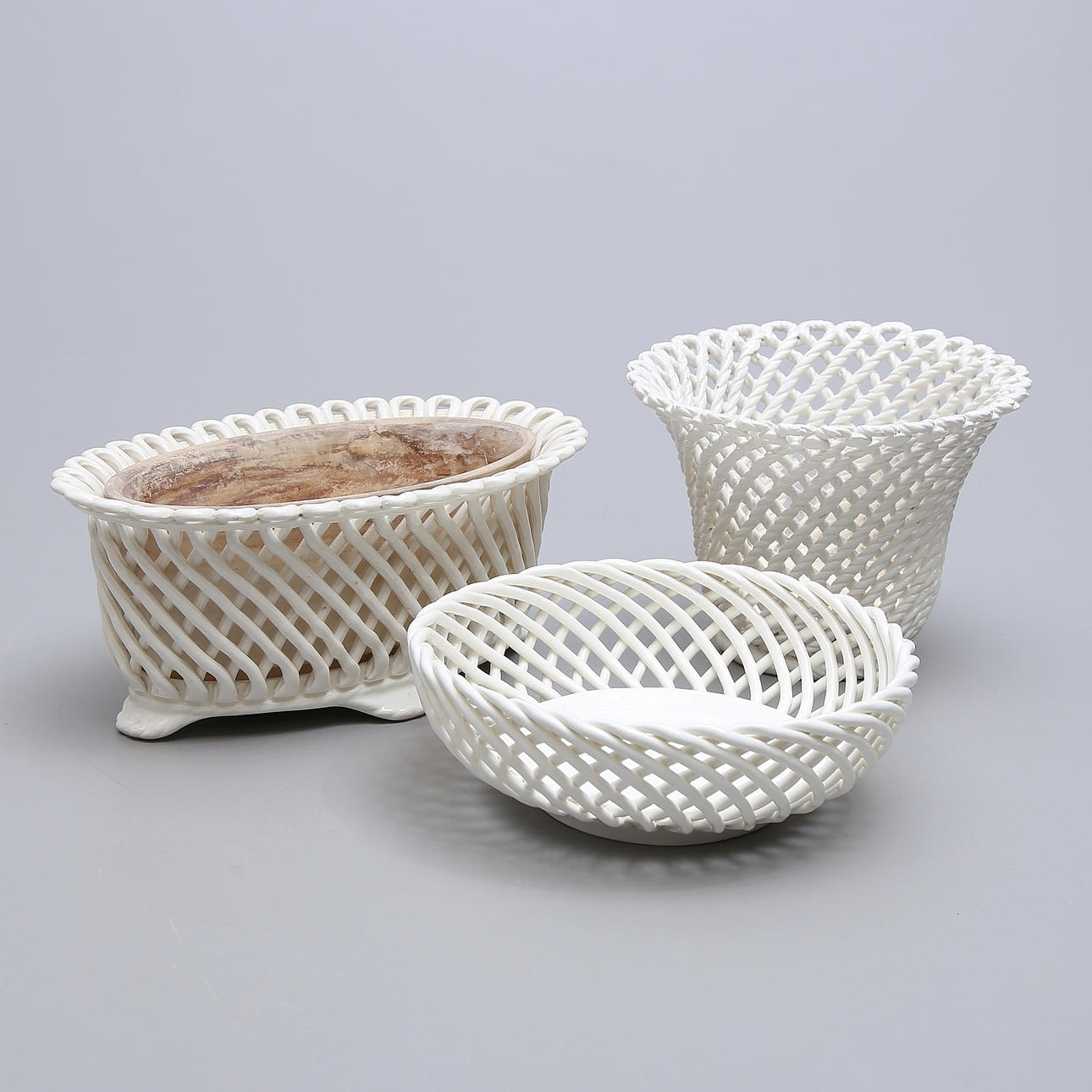 KERAMIK, 3 Stück, ROSTSCHALEN, RVR.