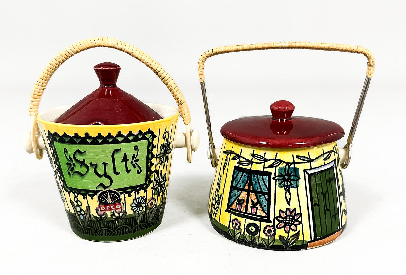 E. JARUP. BURKAR med LOCK, flintgods, Deco, Helsingborg.