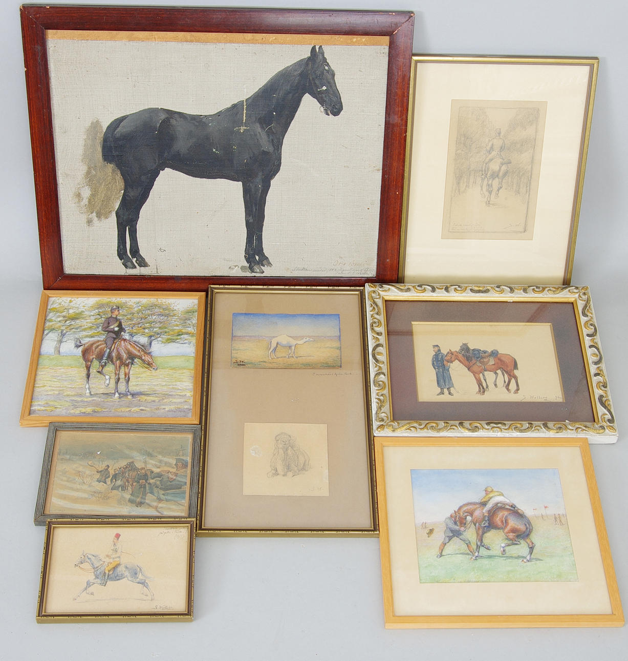 SVEN WALBERG. TECKNINGAR, mestadels hästar.