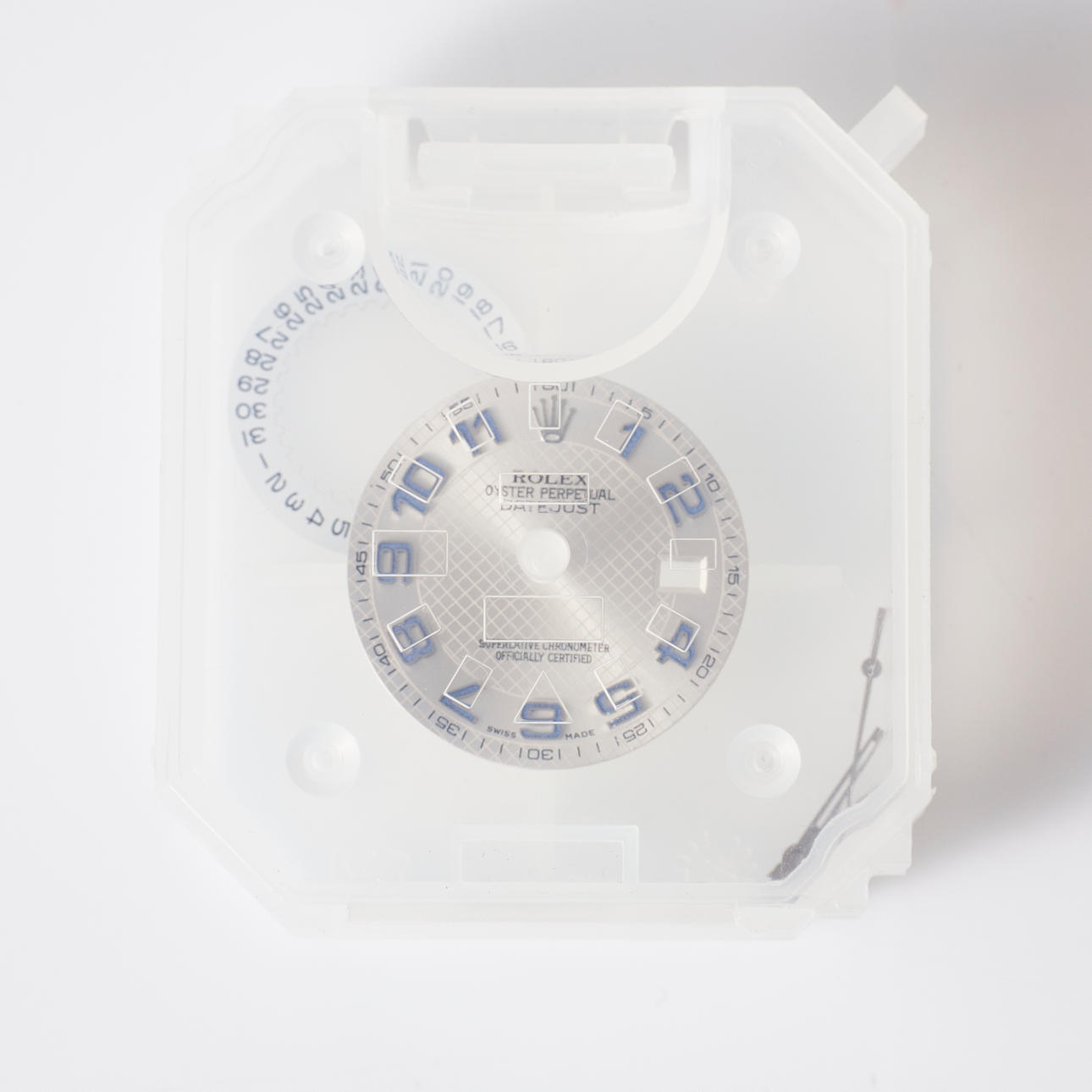 ROLEX, kellotaulu, Datejust, hopea.