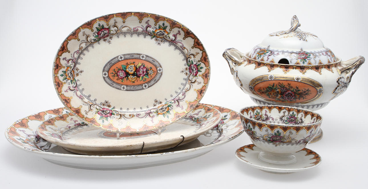 SERVISDELAR, 25 st, flintgods, "Parisienne", Gustafsberg.