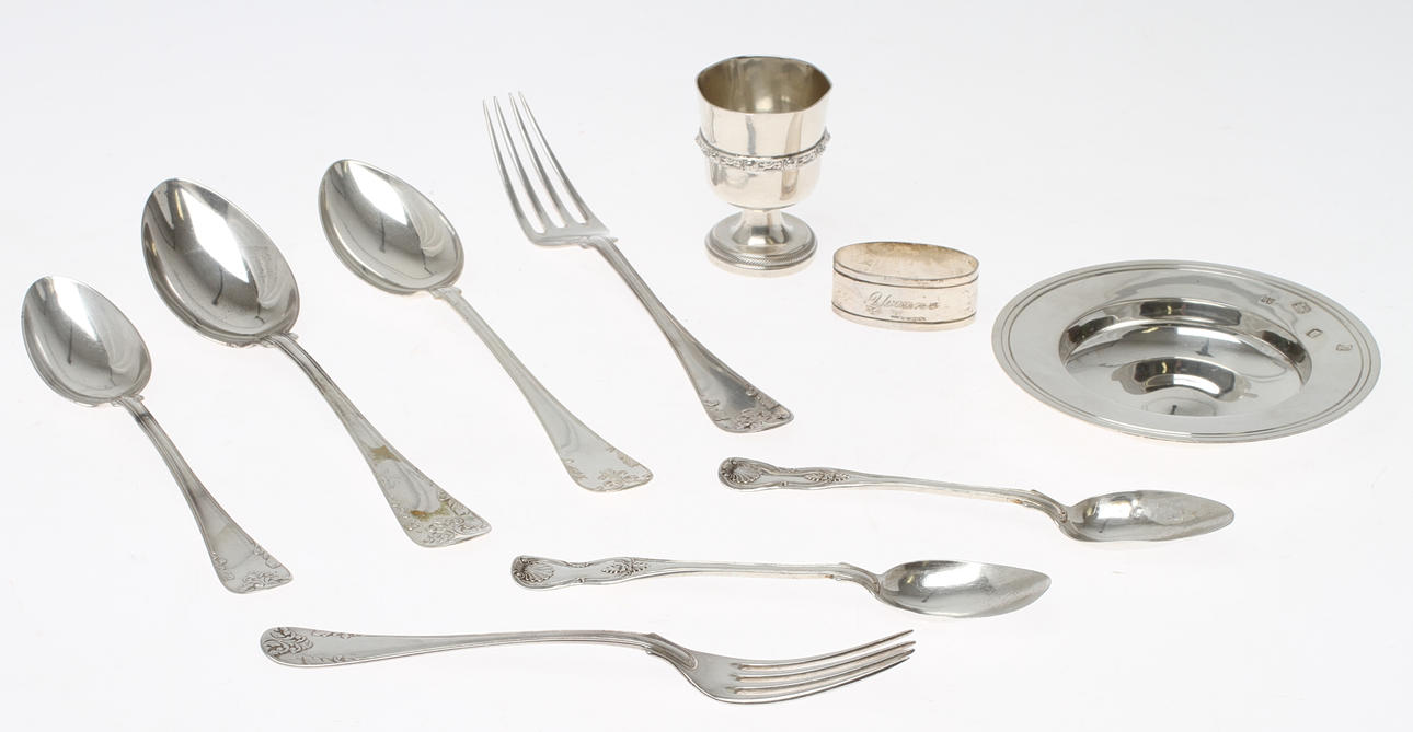 PARTI SILVER, 10 delar. Tot vikt 470 gram.