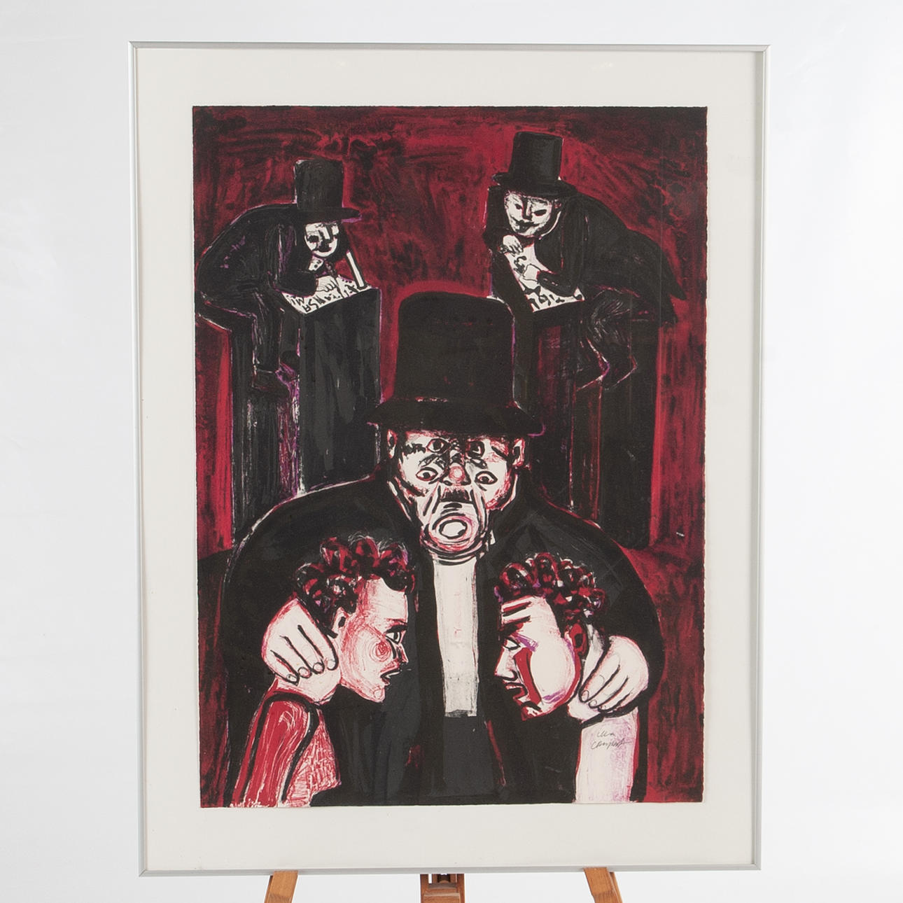 LENA CRONQVIST (FÖDD 1938). Lithography. Composition from the folder “A dream game” by August Strindberg, 1989.