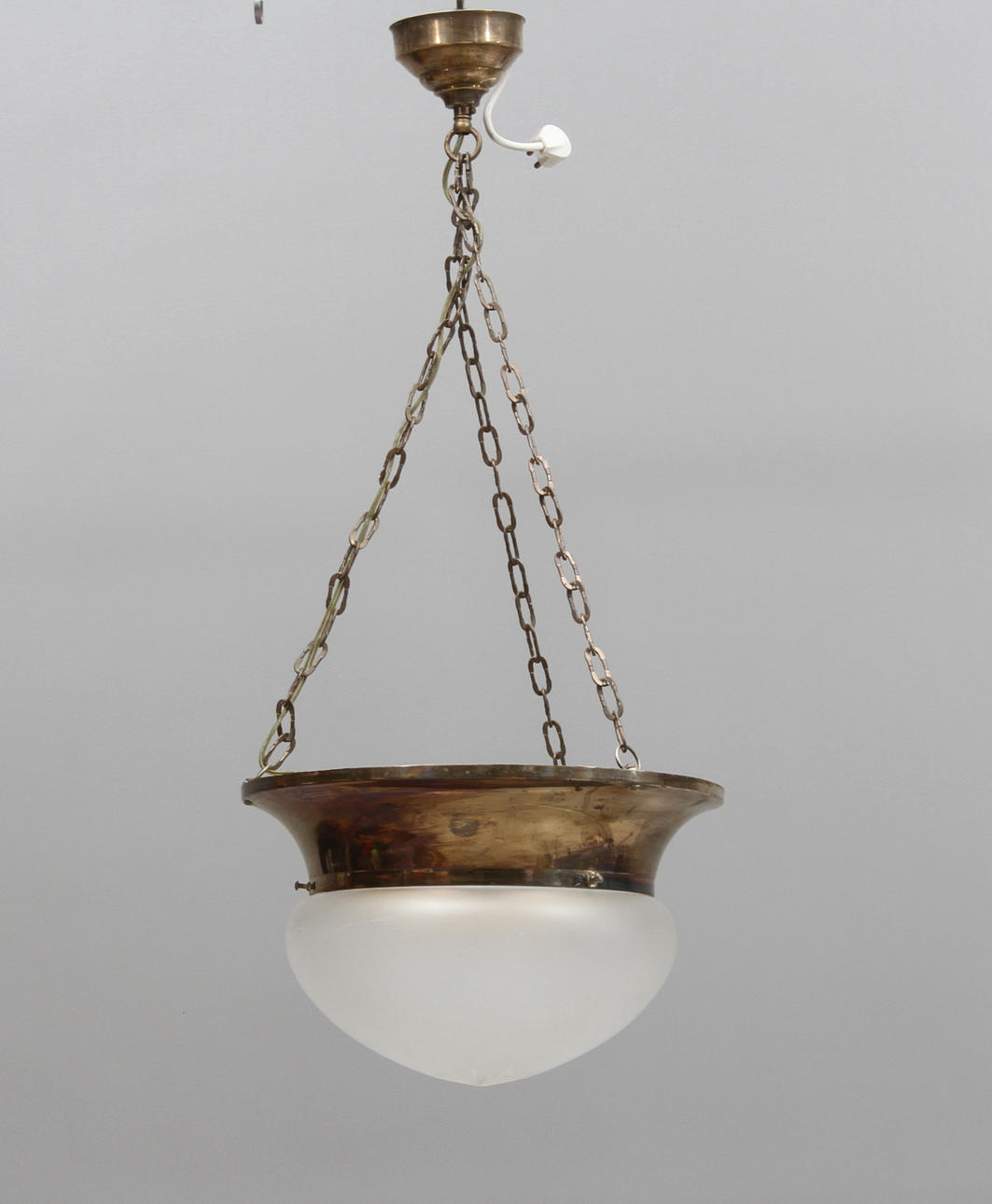 TAKLAMPA, mässing och glas, jugend/jugendstil, 1900-tal.