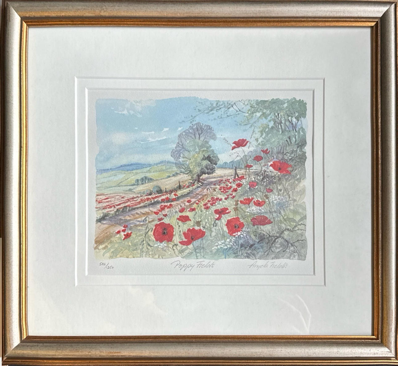 ANGELA FIELDER. 'POPPY FIELDS' LIMITED EDITION PRINT.