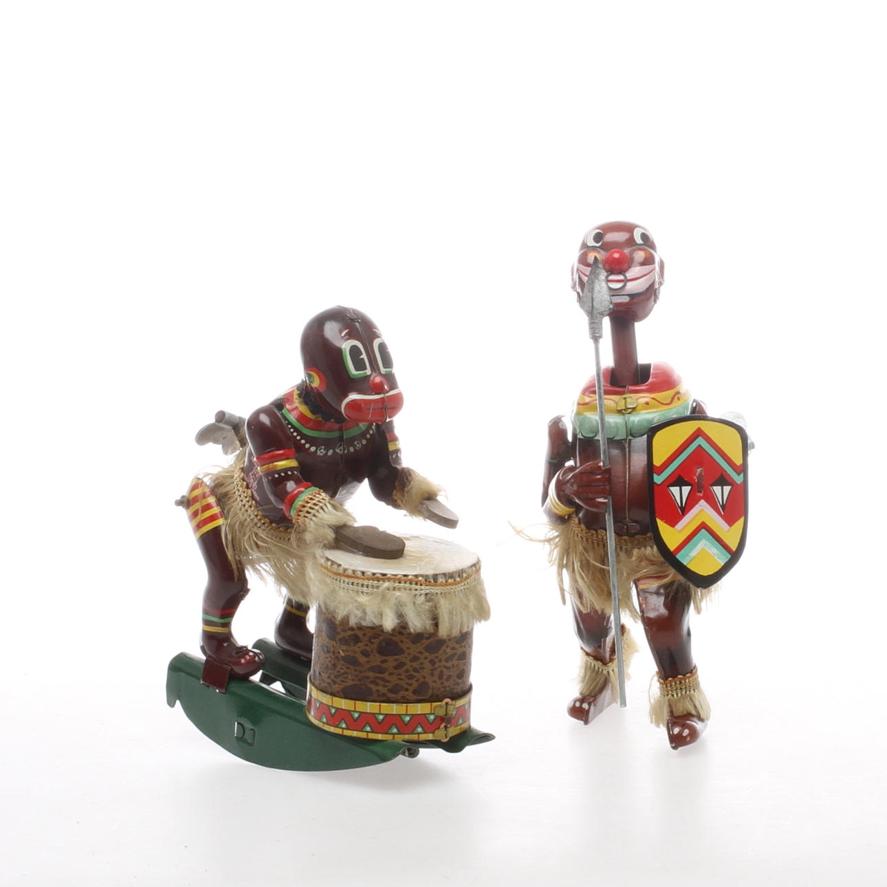 PLÅTFIGURER TPS Japan, infödingar 2 stycken, urverk.