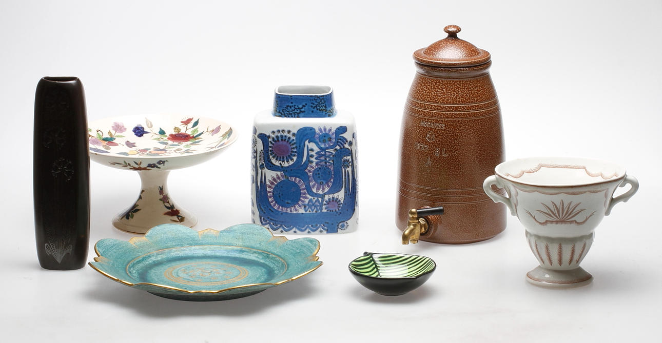 KERAMIK, 7 delar, bland annat Rörstrand, Höganäs, Gustavsberg, Royal Copenhagen.