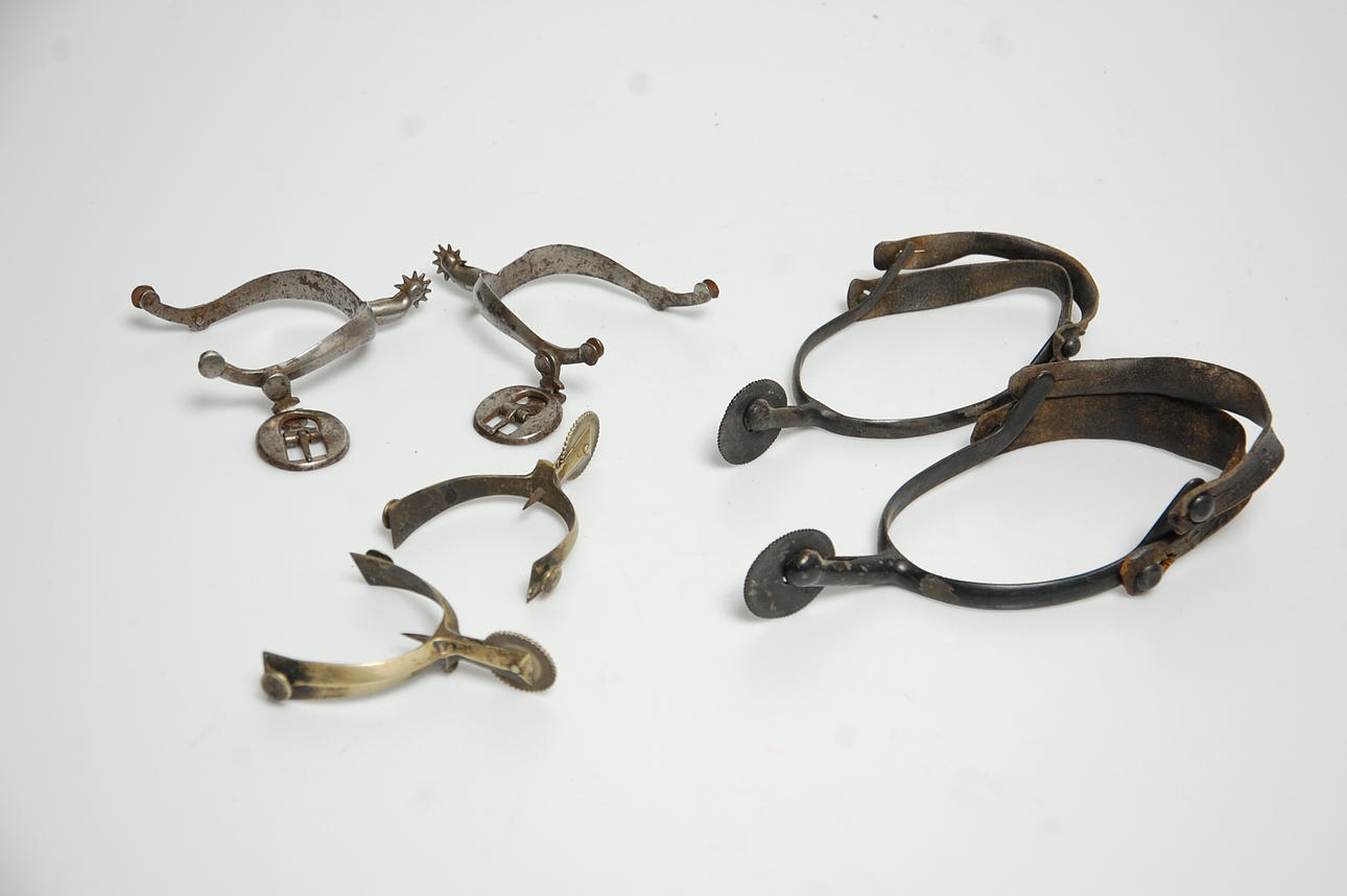 RIDSPORRAR, 3 par, 1800-tal.