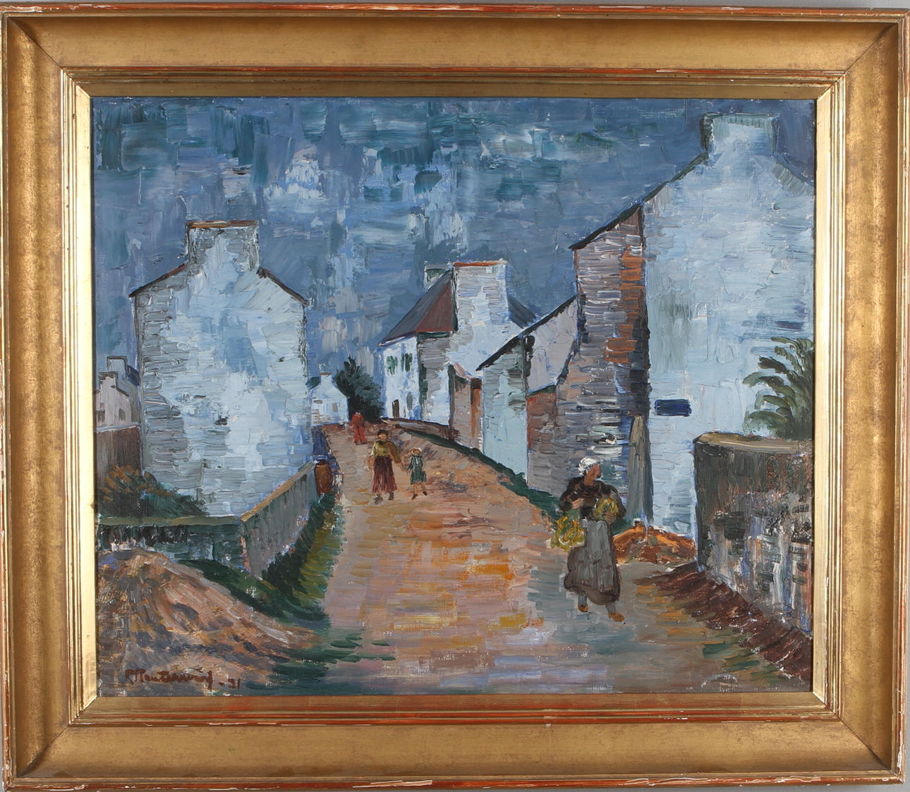 PATRIK REUTERSVÄRD. Bygata, olja på duk, signerad och daterad -31.