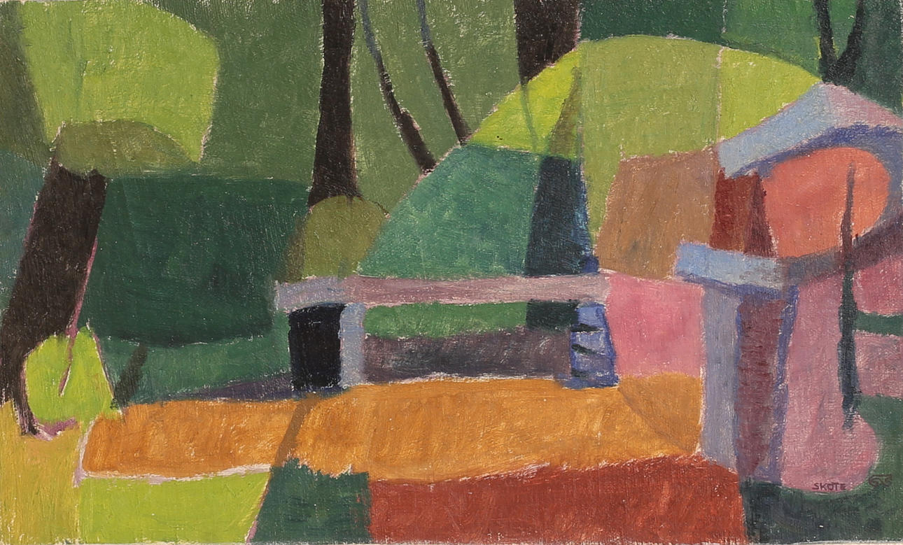 SUNE SKOTE. Oil on panel, signed.