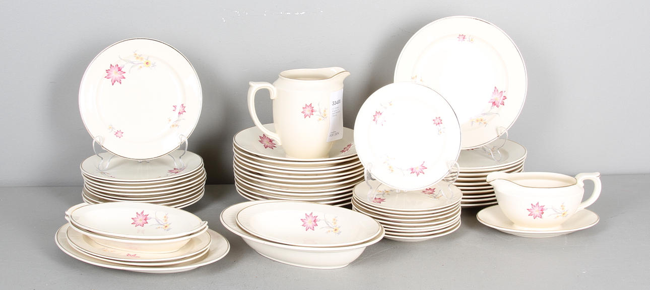 MATSERVIS, flintgods, 54 delar, Rörstrand, 1900-tal.