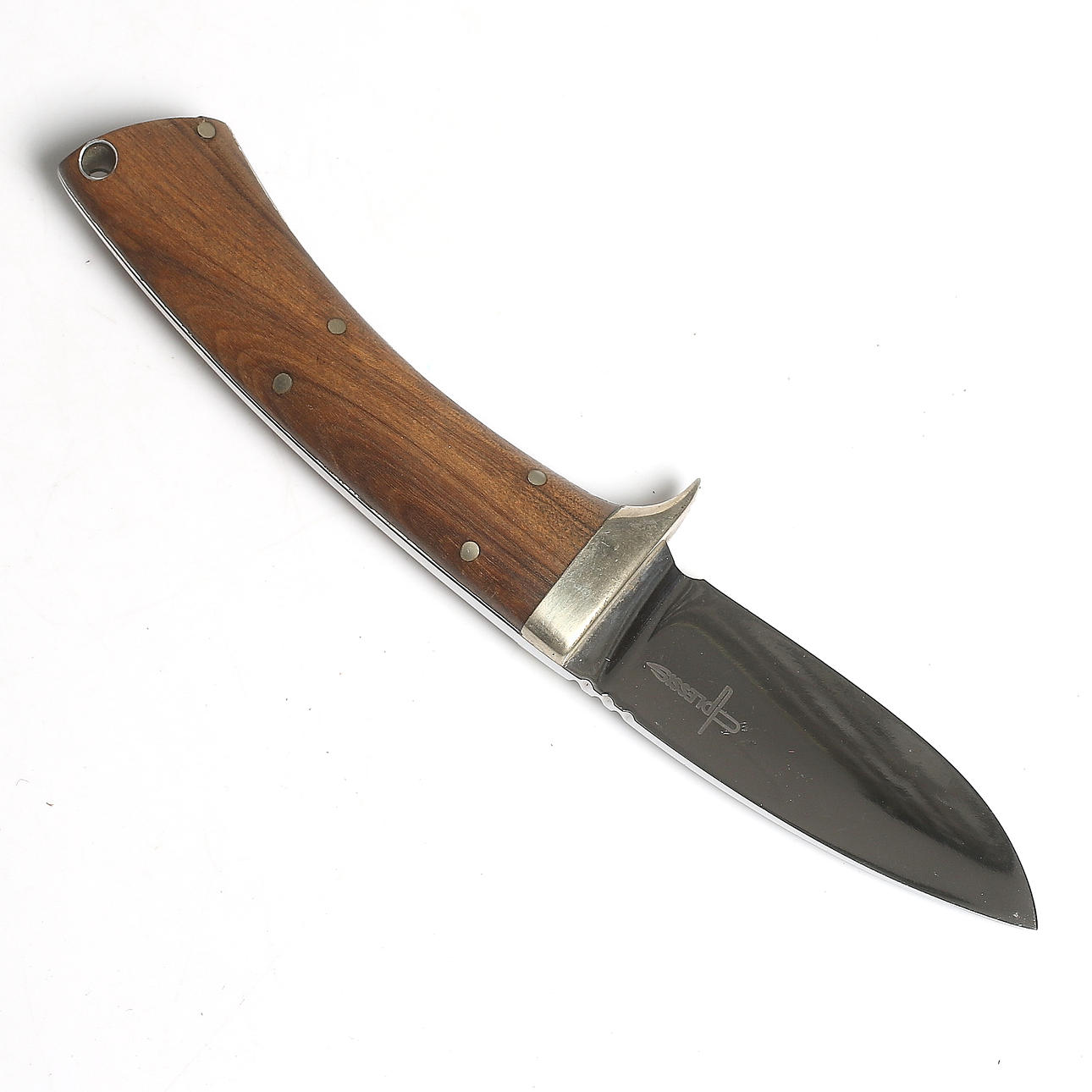 JAKTKNIV, stål, så kallad "Drop Point Hunter", Pirssir, Sydafrika.