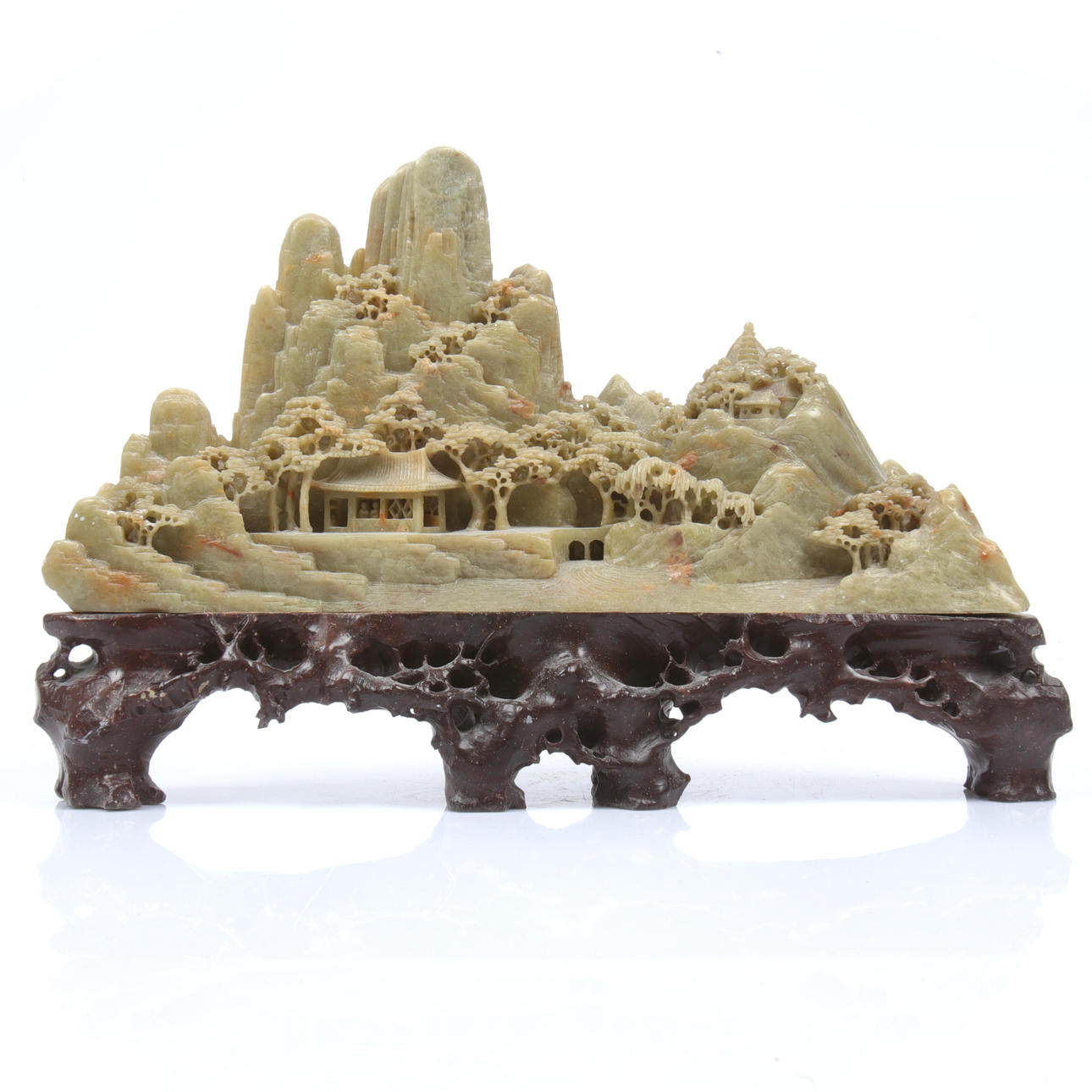 SCULPTURE, landscape, soapstone, Asia.
