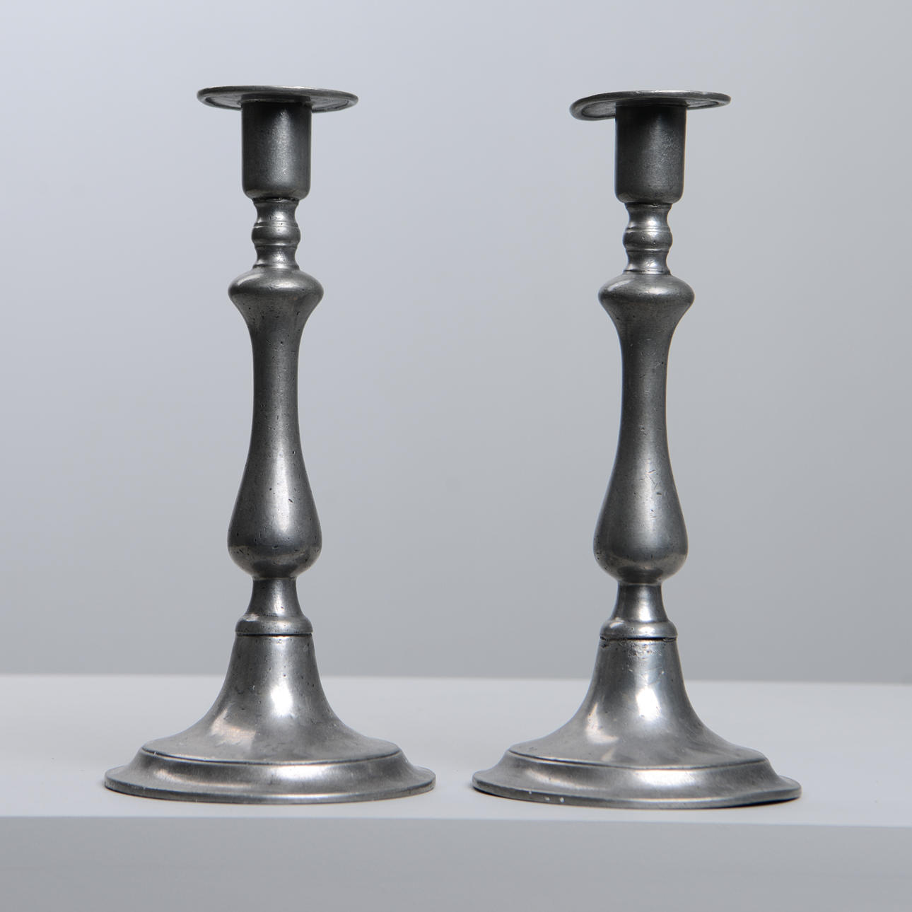 COSI TABELLINI. Candlesticks, a pair, pewter, Italy.
