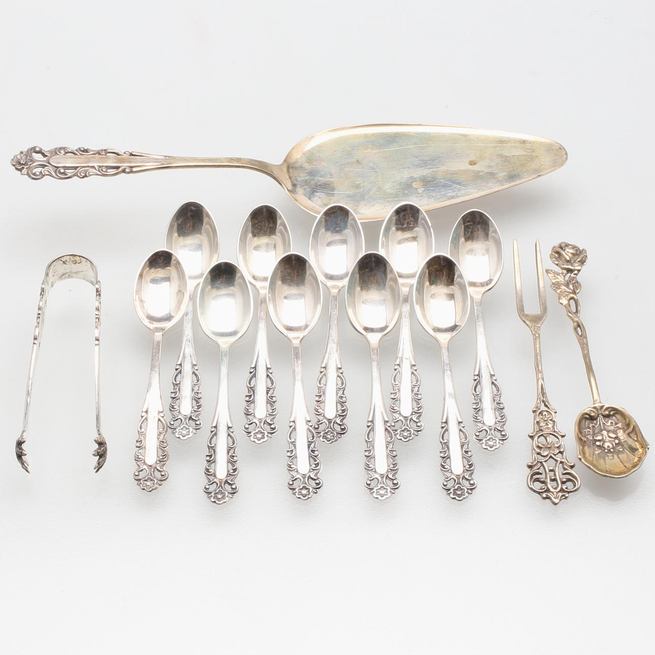 BESTICK, silver, 14 st, vikt 167,04 gram, 1900-tal, Sverige.