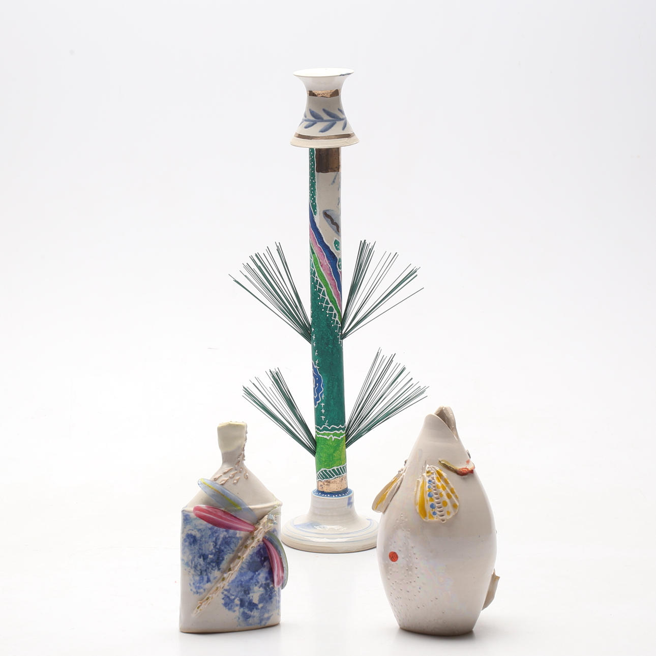 LASSE FRISK. Ceramic, 3 pieces, signed.