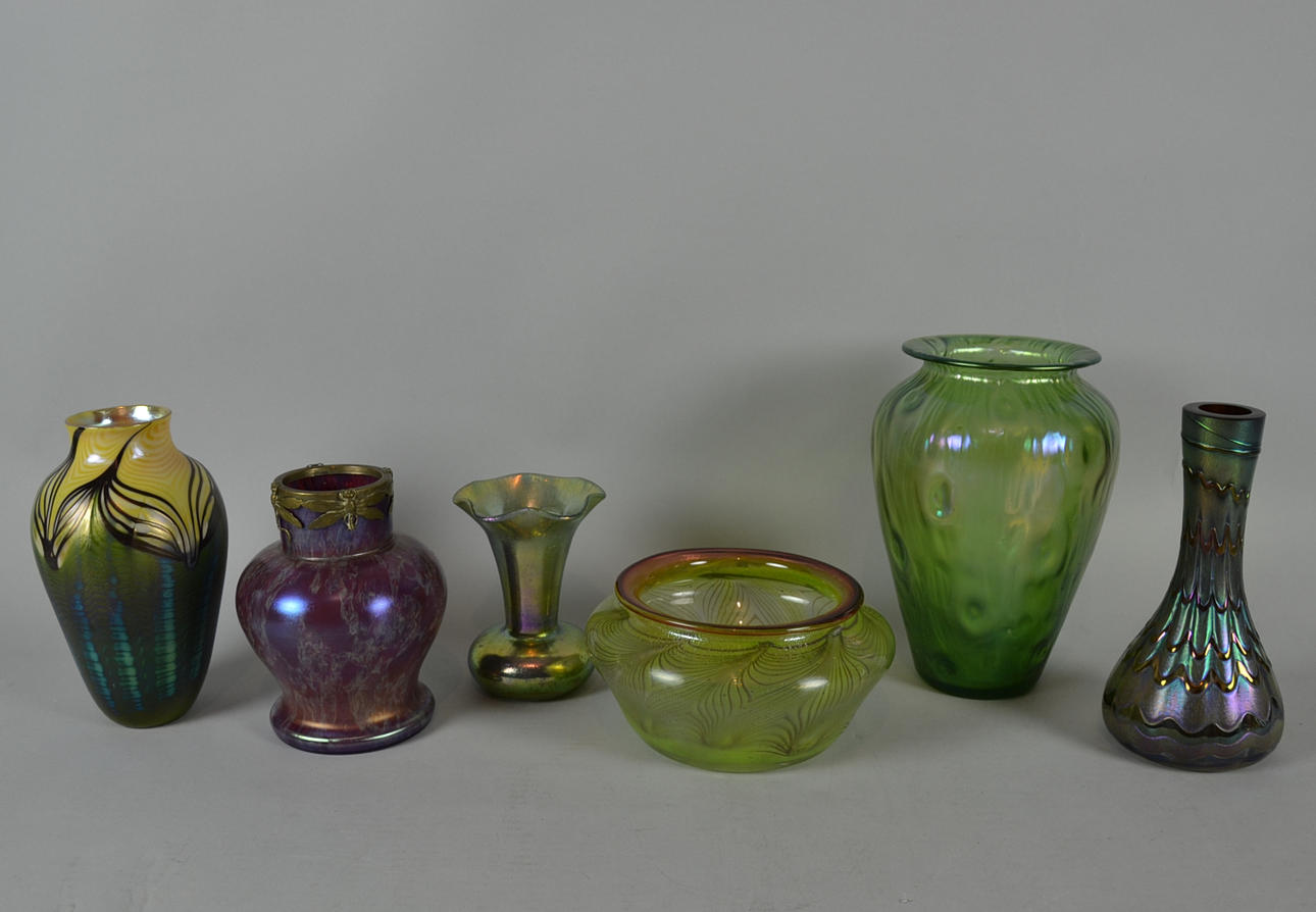 BLANDAT MYCKET GLAS ART NOUVEAU, EISCH OCH ANDRA.