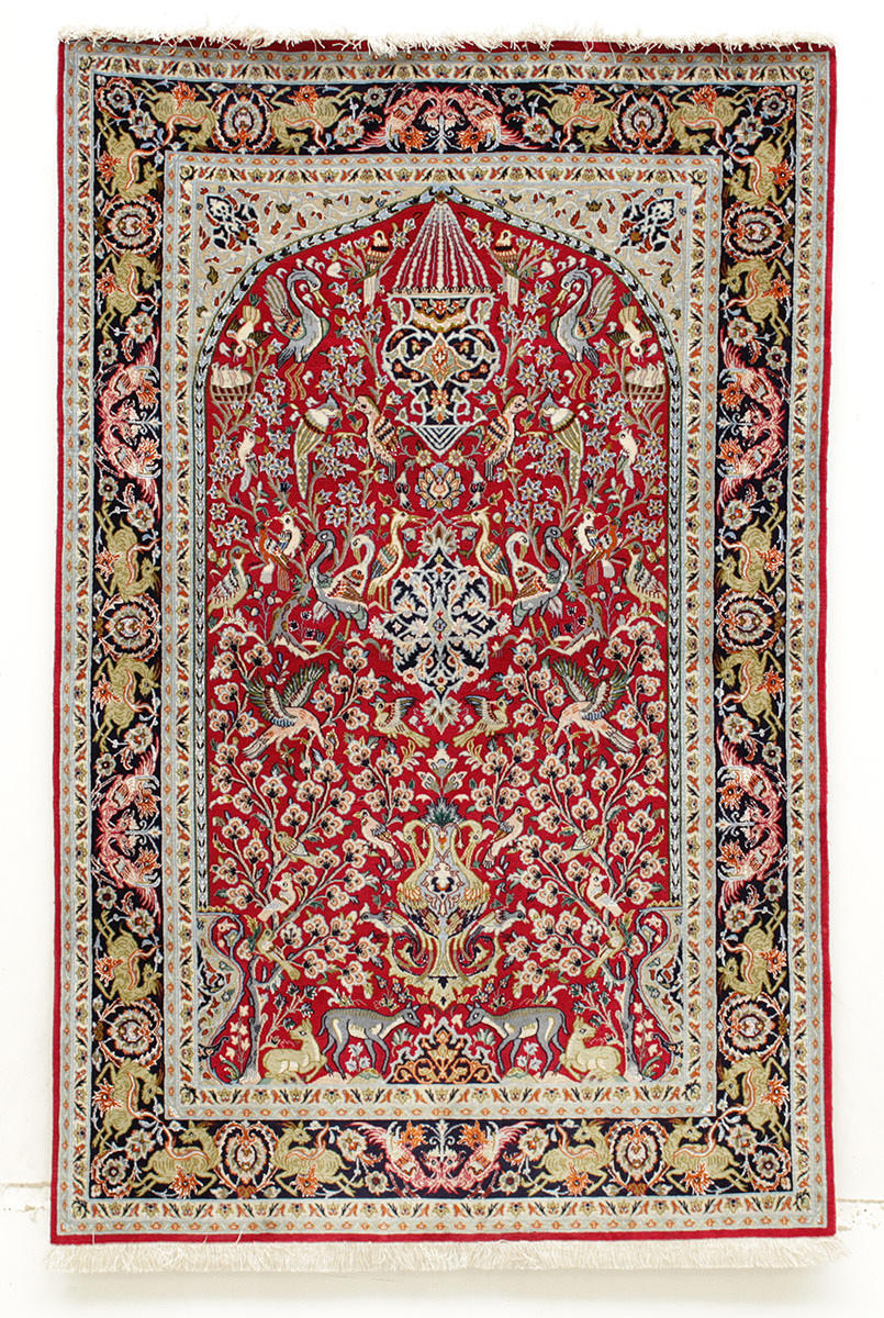 MATTA, Persisk, figural Isfahan, silkesvarp, 164 x 104 cm.
