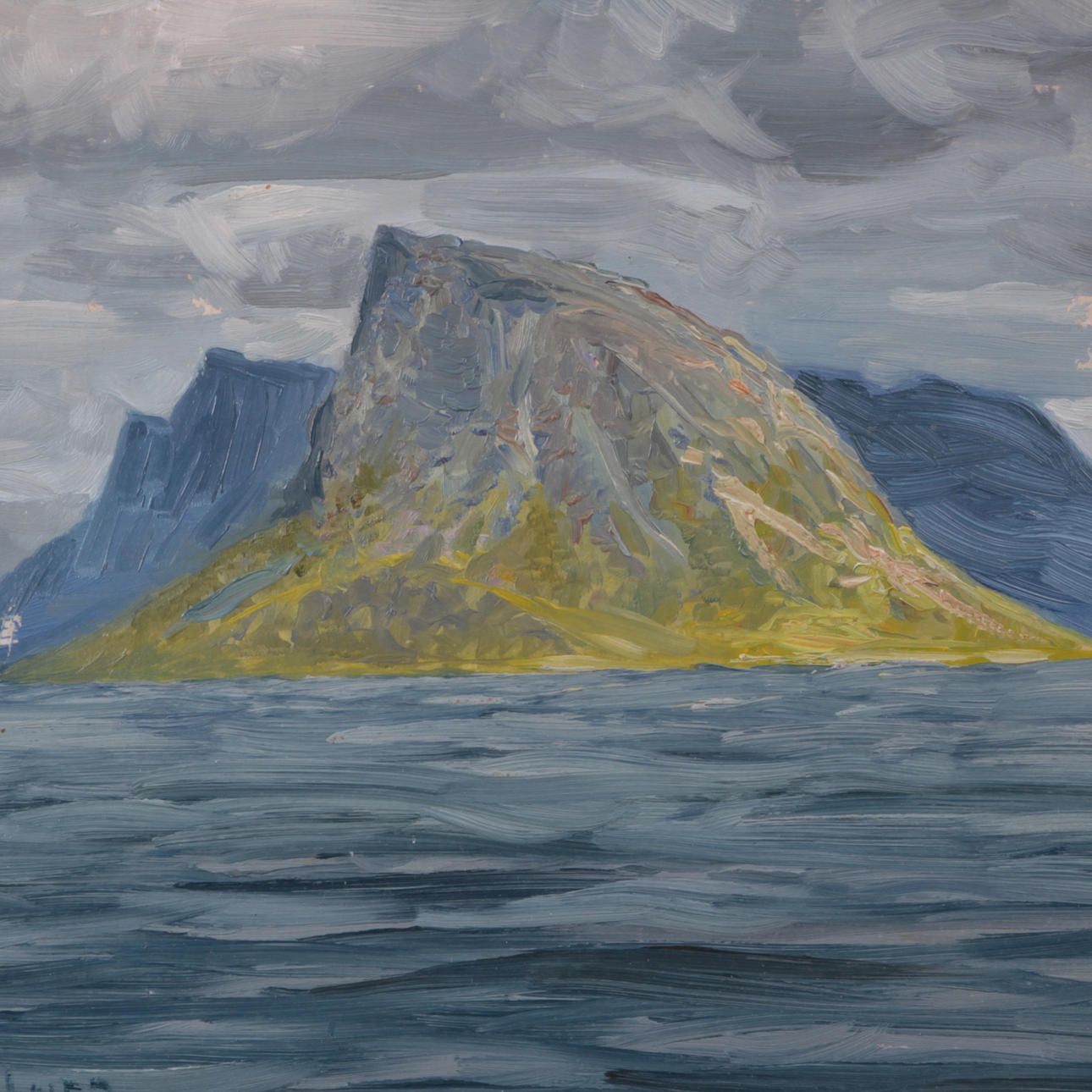 THURE WALLNER. Olja på pannå, Nordkap, signerad.