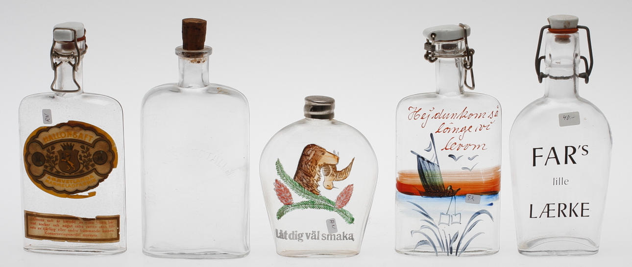 BRÄNNVINSPLUNTOR, 5 st, bl.a. Jönköpings-utställningen 1928.