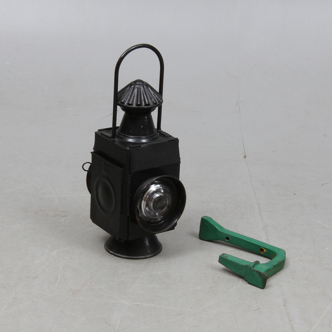 TÅGLYKTA märkt SJ, plåt, 1900-talets början.