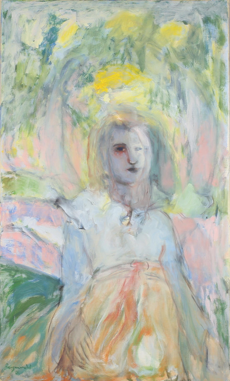 EVA BERGENWALL. Solbelyst kvinna, olja på duk, signerad samt daterad -01.