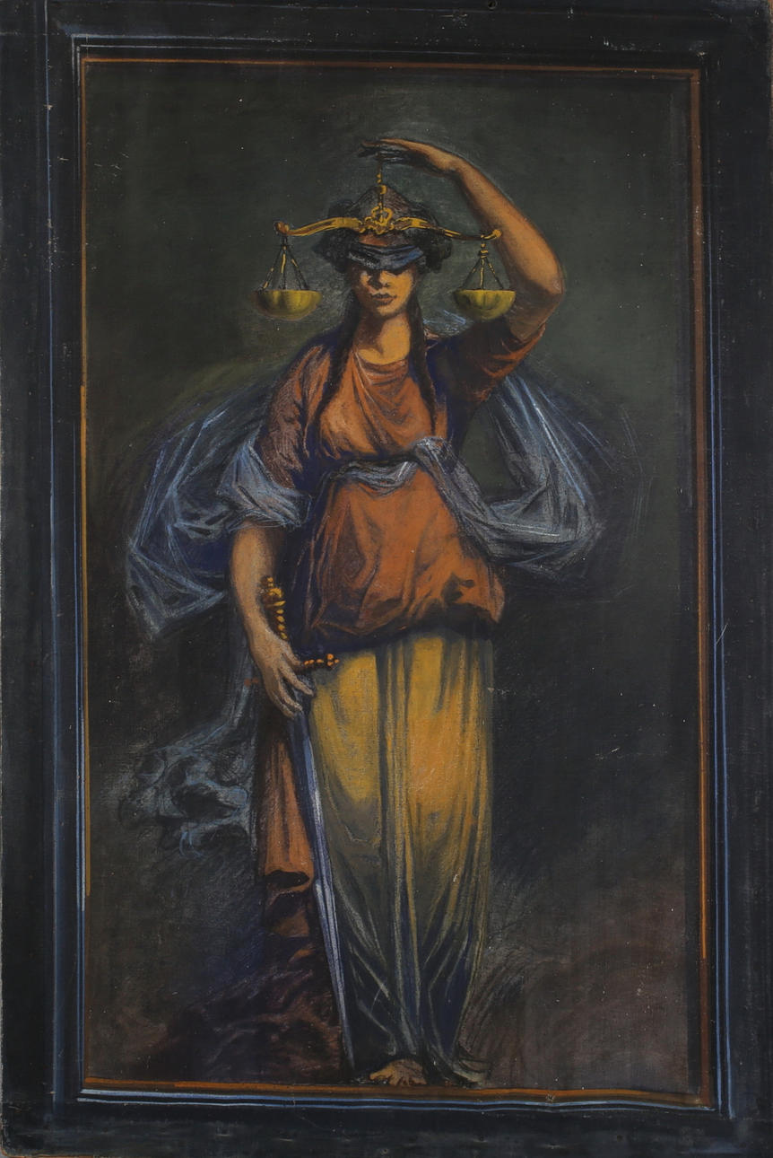 OIDENTIFIERAD KONSTNÄR. , Rättvisan, teaterdekoration, 18/1900-tal.