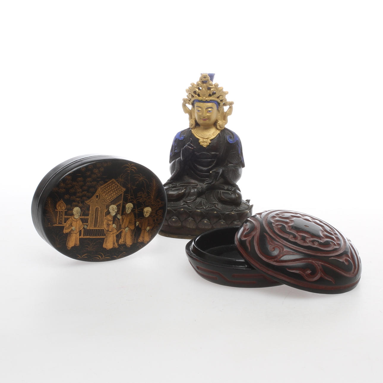 BUDDHA, metall, ASKAR 2 st, orientaliska.