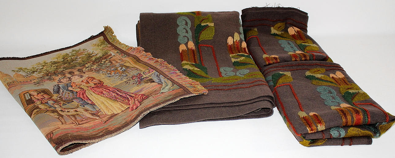 GOBELÄNG, DUK, KUDDFODRAL, allmoge.