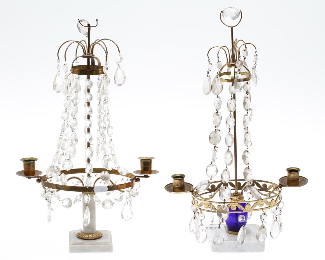 BORDLYSTER, 2 st, 1900-talets första hälft.