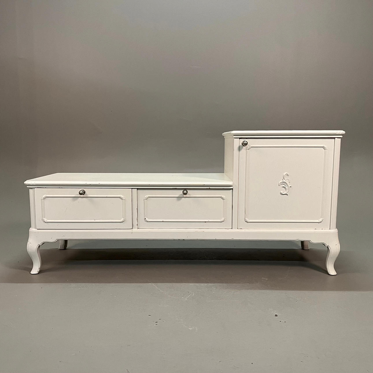 HALL BENCH, painted. 1940s.