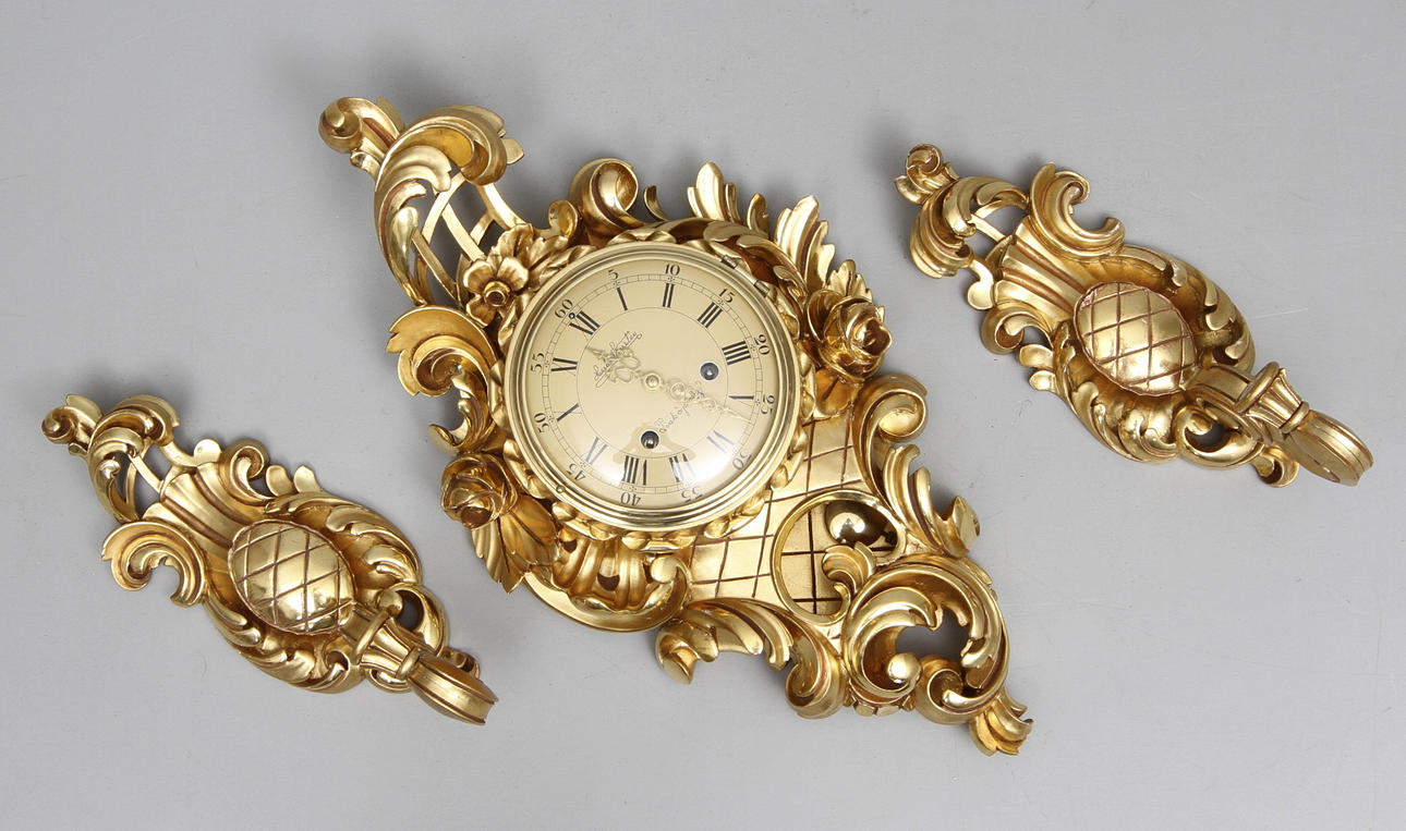 PENDYL och lampetter rococostil 1950-tal.