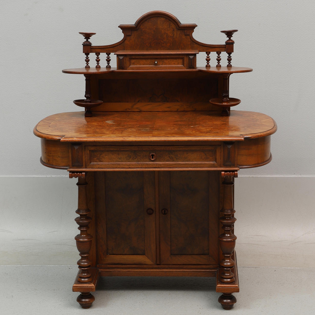 A desk, alrot with veneer, with essay, Neo-Renaissance, end of the 19th ...