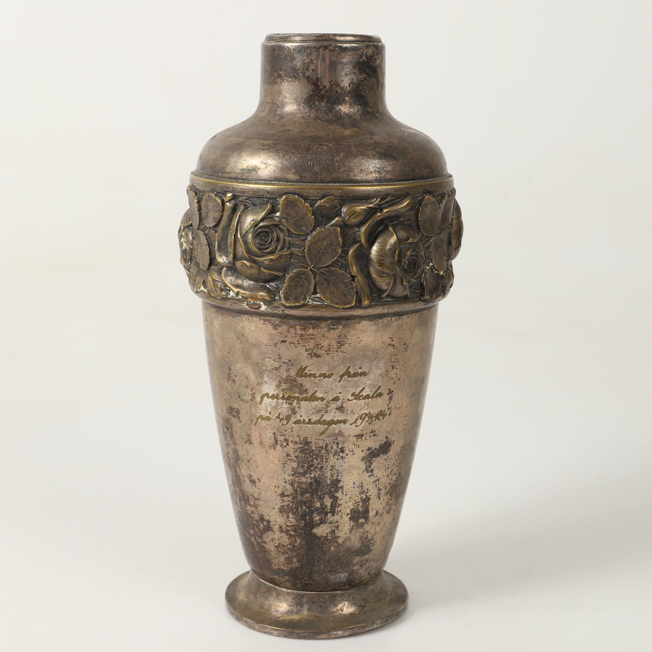 Vase, versilbert, Jugendstil.