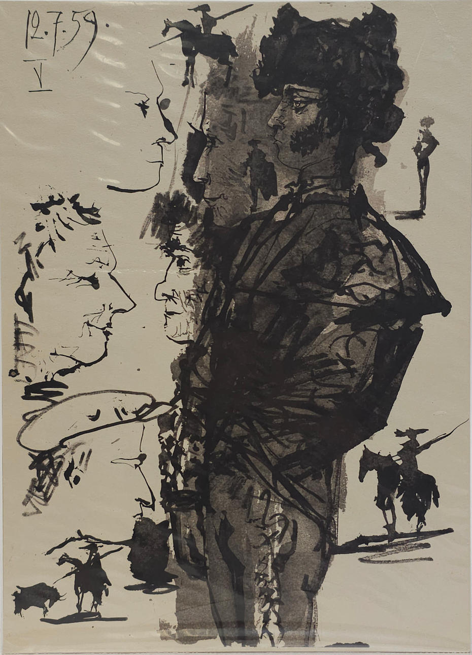 PABLO PICASSO. EFTER. ”TOROS Y TOREROS” OFFSETLITOGRAFI PÅ PAPPER.