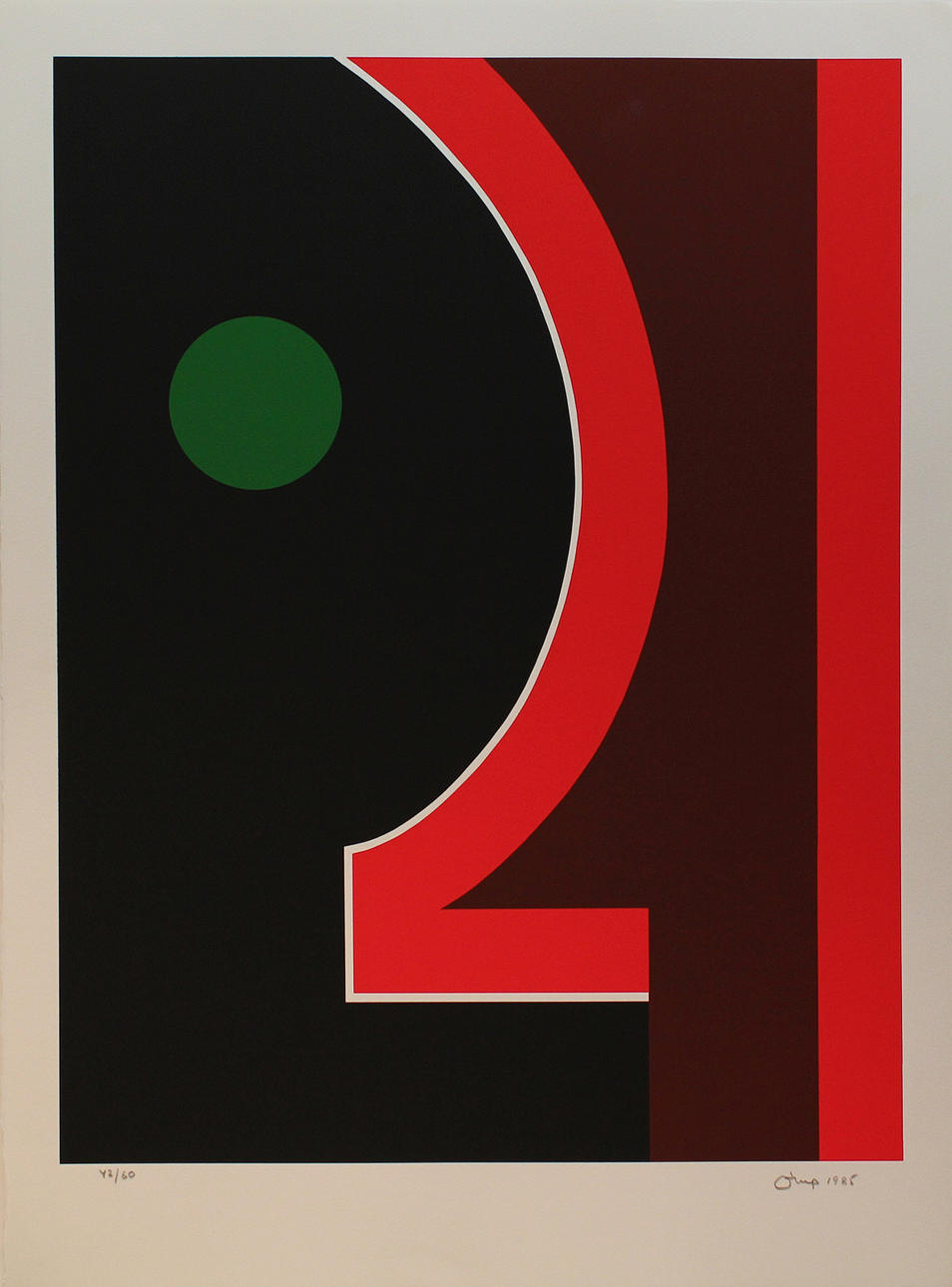 BENGT ORUP. Komposition. Färgserigrafi. Signerad Orup och daterad 1985. 42/60.