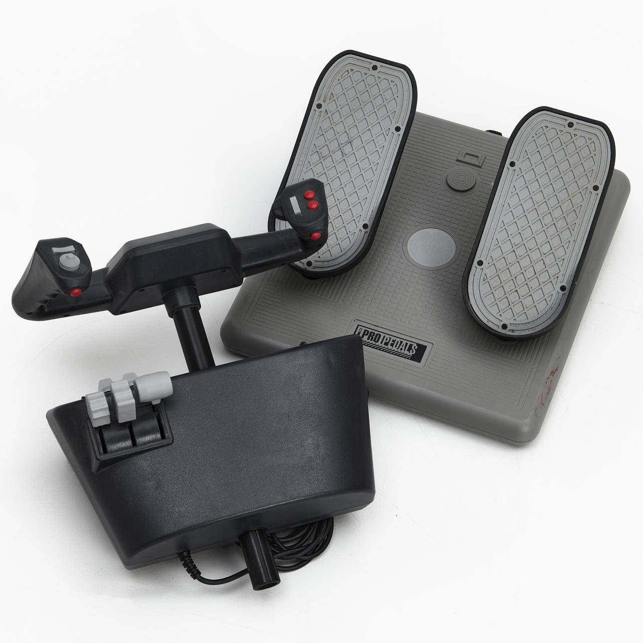 PEDALS, STEERING WHEEL, for flight simulator.