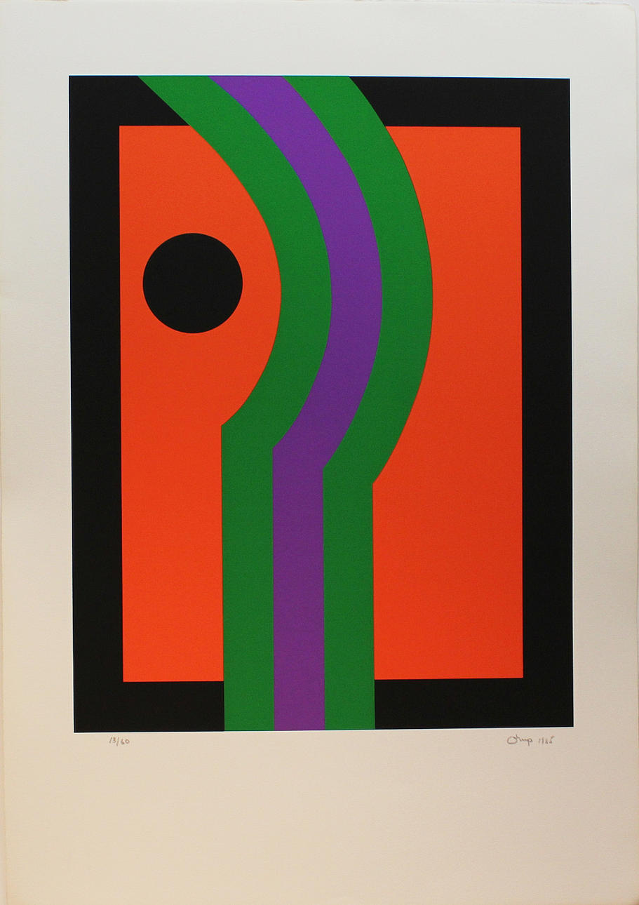 BENGT ORUP. Komposition. Färgserigrafi. Signerad Orup och daterad 1984. 13/60.