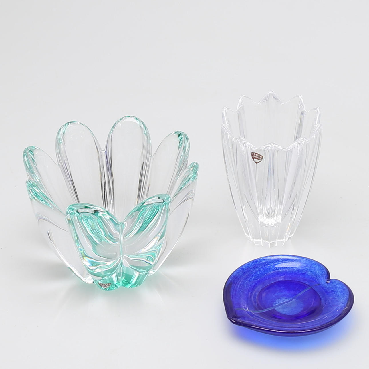 PARTI GLAS, 3 delar, Orrefors och Kosta Boda.