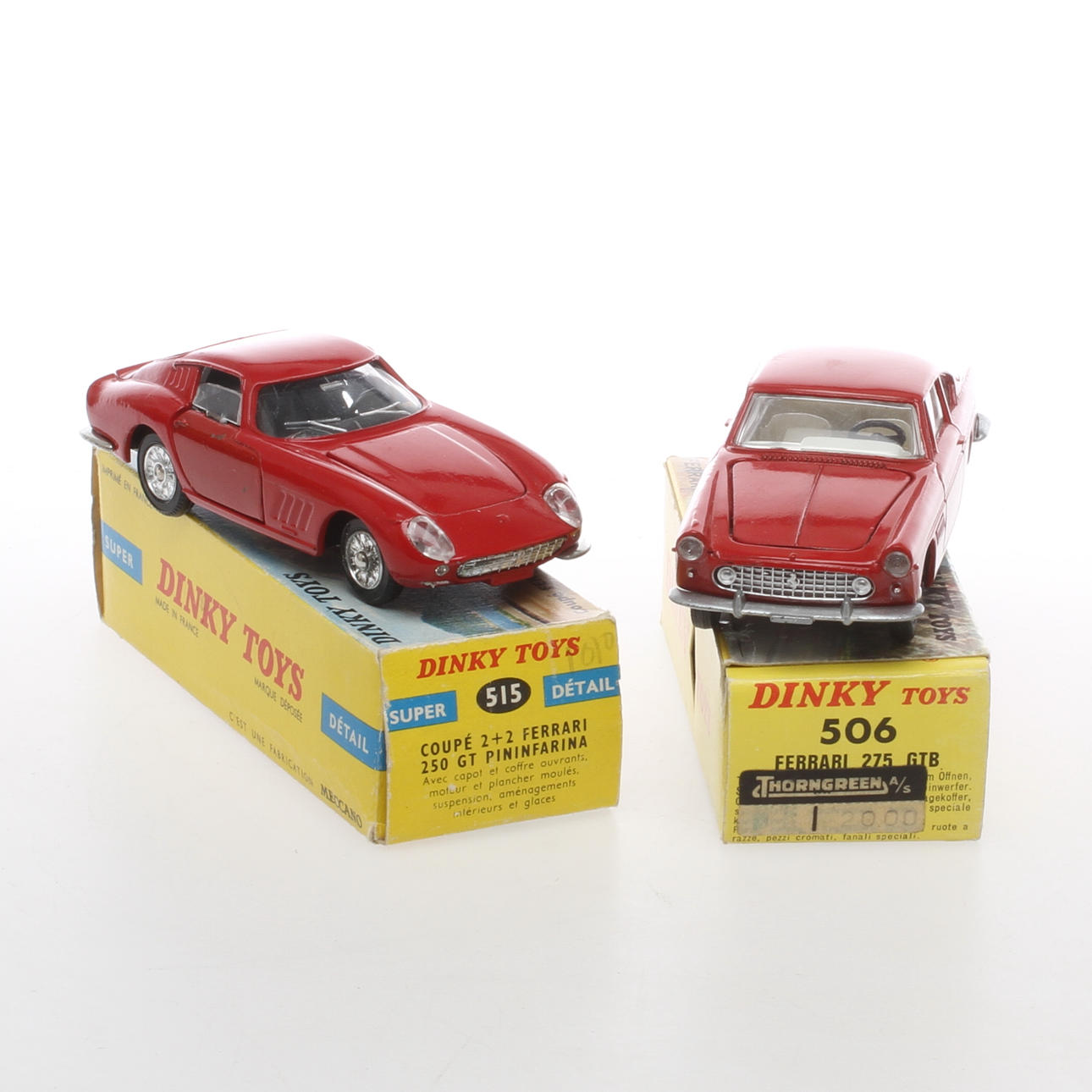 DINKY TOYS 506 Ferrari och 515 Ferrari i originalkartonger.