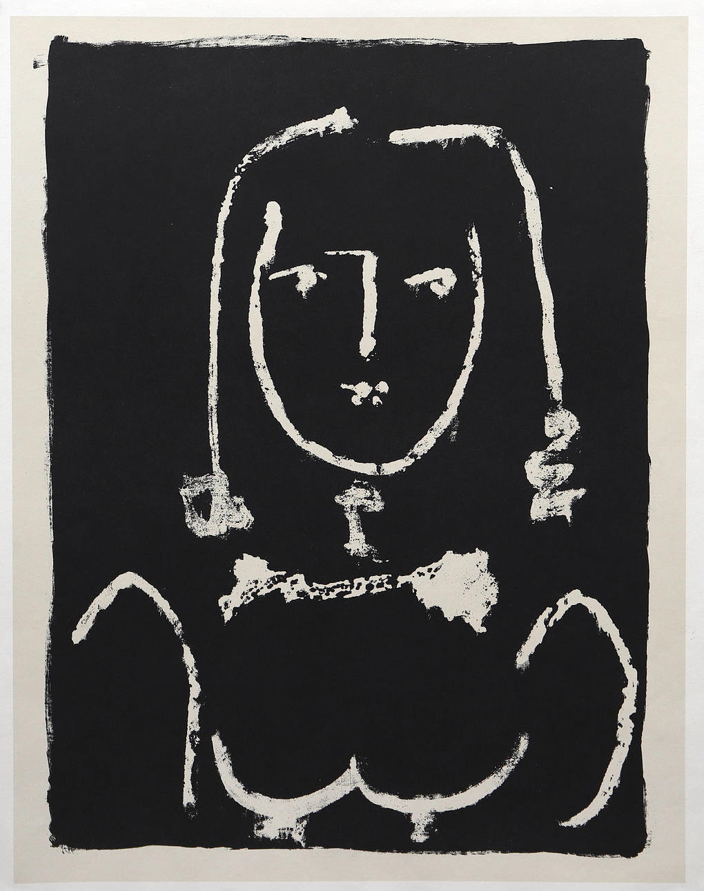 PABLO PICASSO. SEGÚN. "Buste blanc sur noir".