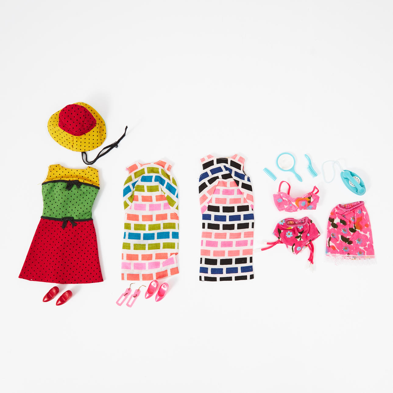 BARBIE, Outfits, (4), #1685 Underprints, #1686 Print Aplenty (both ...